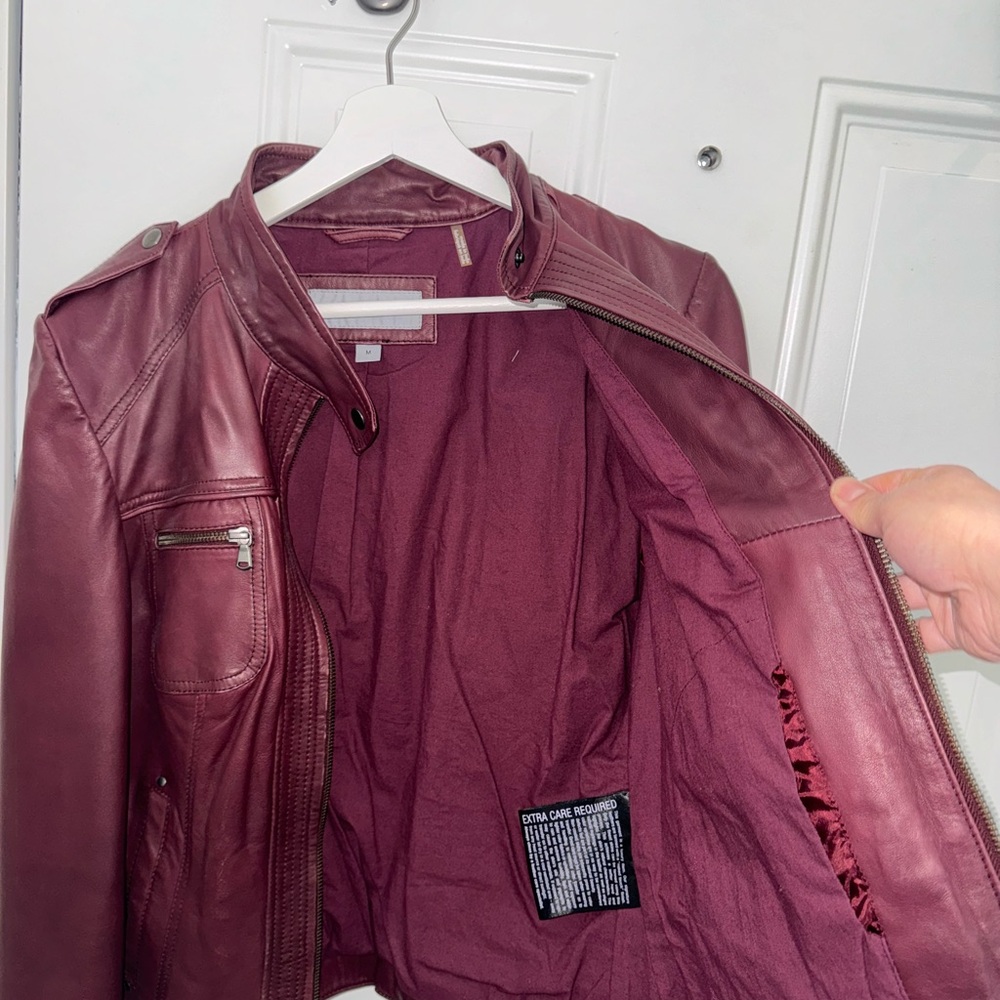 Burgundy leather jacket